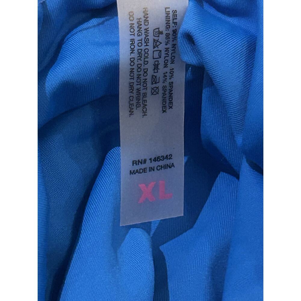 NWT YMI Electric Blue Zip Up One Piece Swim Suit size XL - Picture 4 of 6